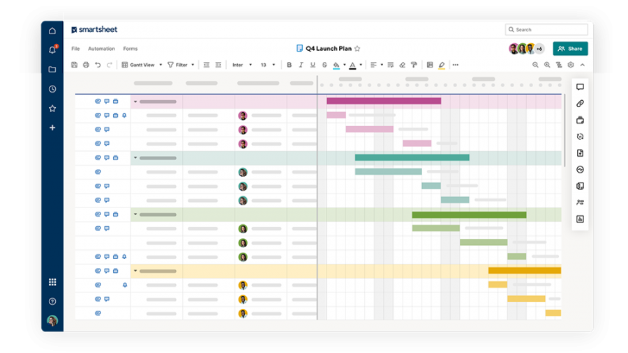 Project Launch Plan Template in Smartsheet Smartsheet